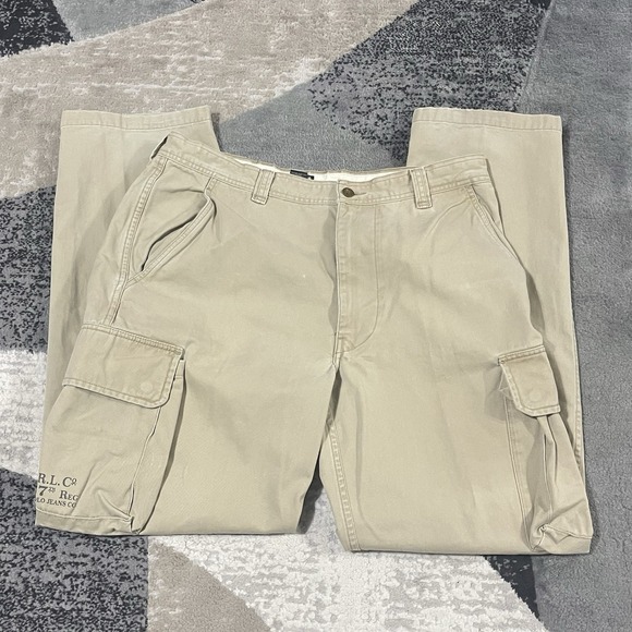 Polo Ralph Lauren Cargo Pants Men 36x34 Brown Paratrooper Utility Military USA